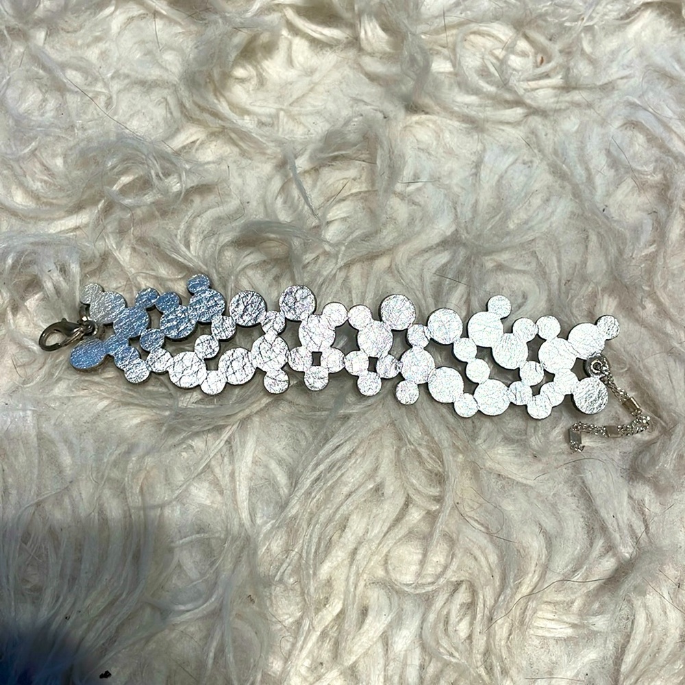 3/$20 New! Leather silver bubble bracelet, handmade in Argentina!